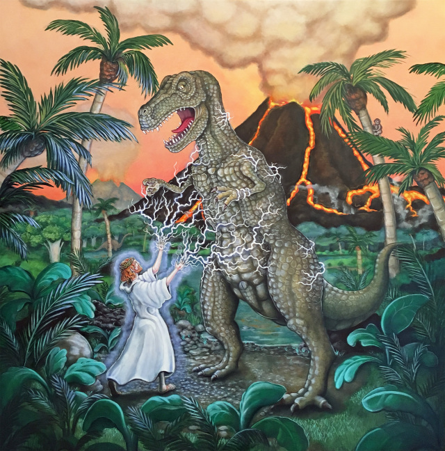 What Really Happened to the Dinosaurs : 18x18 Archival Canvas Print